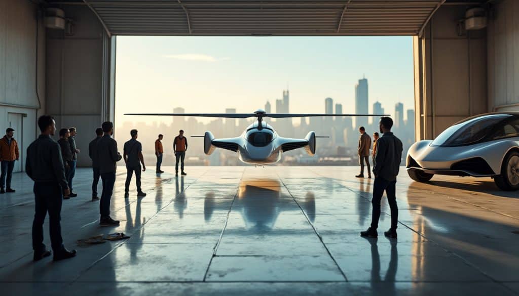 start-up audacieuses ou grands constructeurs : découvrez qui pourrait réellement concevoir et faire voler la voiture volante de demain.